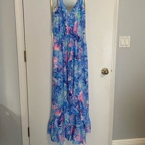 Perfect condition Lilly Pulitzer Mareena Maxi Dress Saltwater Blue Shade Seekers